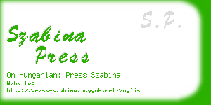 szabina press business card